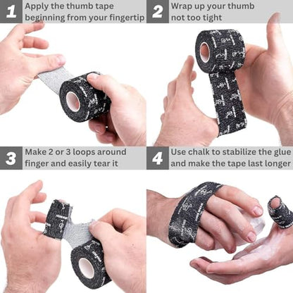 WARM BODY COLD MIND 1.85" Weightlifting Thumb Tape - Hook Grip Tape for Powerlifting, Cross Training, Gym Tape, Workout, Weight Lifting Tape, Athletic Finger Wrap (12 Rolls Mix V3) - color: 12 Rolls Mix V3