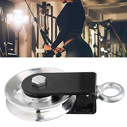 Dioche Fitness Equipment Support Pulley Hanging Wheel for IndoorOutdoor Ropes, PP Iron Plate, 155x88mm