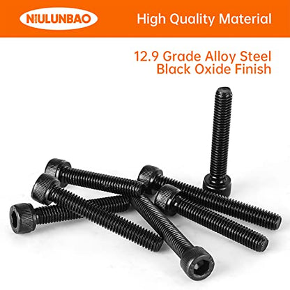 M6 x 30mm 35mm 40mm 45mm 50mm Hex Socket Head Cap Screws Bolts 12.9 Grade Alloy Steel, Black Oxide Finish, Metric Allen Hex Drive, Machine Fully Threaded, Assortment Kit 50PCS - size: M6 x 30/35/40/45/50mm (50PCS)