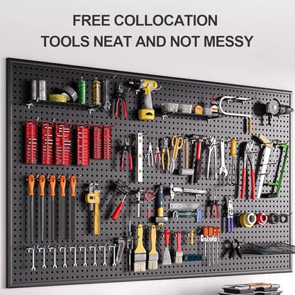 Tool Wall Pegboard, Black Office Desk Metal Hanging Board, Pegboard And Accessories, Wall Storage Rack, Suitable For Home, Office, Dormitory, Gaming Desk(39.4x11.81in) - size: 39.4x11.81in
