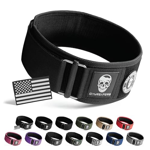 Gymreapers Quick Locking Weight Lifting Belt for Men Gym Belt for Powerlifting Deadlift Belt with 4 Inch Neoprene Metal Buckle Back Support Weightlifting Belt Women - color: Black - Patch, size: Small