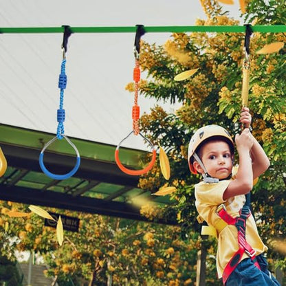 Ninja Rings Monkey Bars Swing Trapeze Bar Playground Swingset Rings Ninja Course for Kids Ninja Gymnastic Rings Backyard Ninjaline Obstacle Accessories (6 Color)