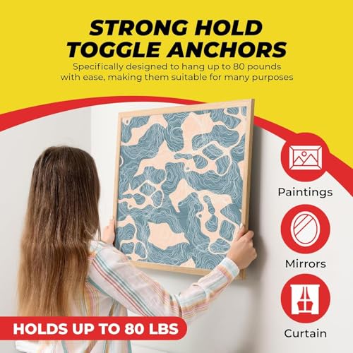 Heavy Duty Drywall Anchors and Screws Kit Including Toggle Anchors & Screws Durable Zinc Plastic Self Drilling Drywall Anchors for Hanging Pictures & More (25 Pack) - style: 25 Pack