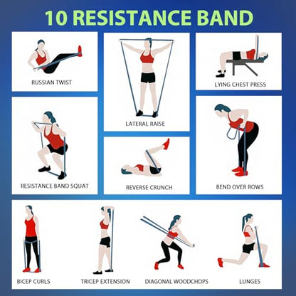 LEEKEY Pull Up Assistance Bands,5-125LB Resistance Bands with Grip、Door Anchor、Gym Bag - Exercise Bands for Full-Body Training, Fitness, Physical Therapy -USA Original Patent - style: 5-125LBS BLUE
