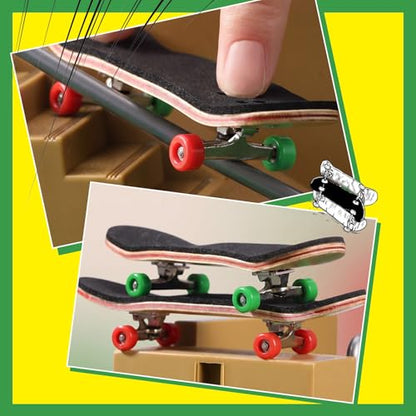 Zhehao 16 Pcs Standard Fingerboard Tool Set CNC Lathed Fingerboard Bearing Wheels Nut Driver Screwdriver for 34 mm Skateboard Trucks (Red and Green) - color: Red and Green