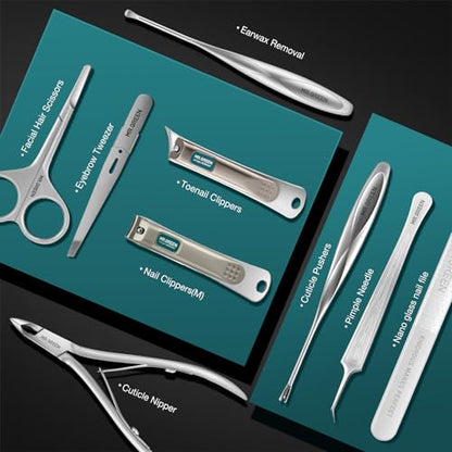 MR.GREEN Manicure Sets Light Luxury Nail Clipper Kits Personal Care Tools Fashion Contrasting PU Case (Mr-8886) - color: Mr-8886