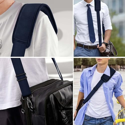 Hseok 60 Inch Shoulder Strap, Ultra-Thick and Padded with Metal Swivel Hooks for Laptop Messenger and Crossbody Canvas Bags - color: Dark Blue