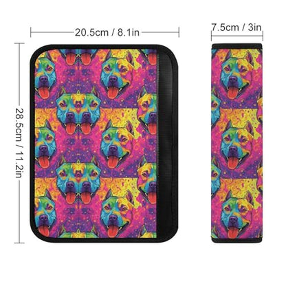 2 Pack Colorful Pitbull Car Seat Belt Pad Soft Padded Harness Pads Strap for Child, Car Seats Pushchair Strollers High Chair Pushchair, Anti-Slip Pad - color: Pattern 165