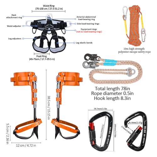 Tree Climbing Gear - Tree Climbing Spikes,for Hunting, Fruit Picking,Climbers of tree climbing equipment - color: Tree Climbing Gear Set 009