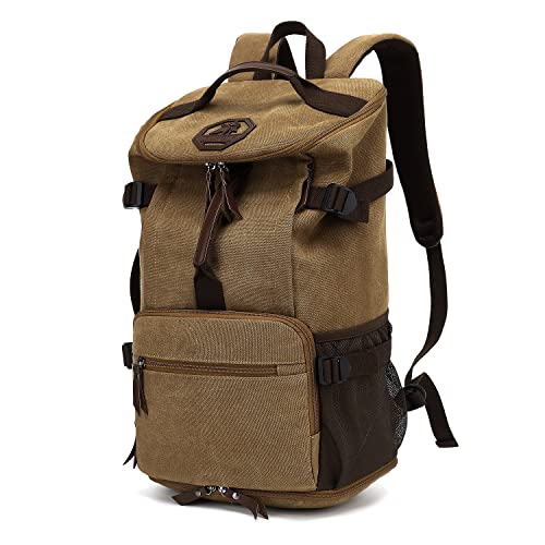 Kalesi Gym Duffle Bag Backpack 4-Way Vintage canvas with Shoes Compartment for travel Sport Hiking laptop (Vintage coffee) - color: Vintage Coffee