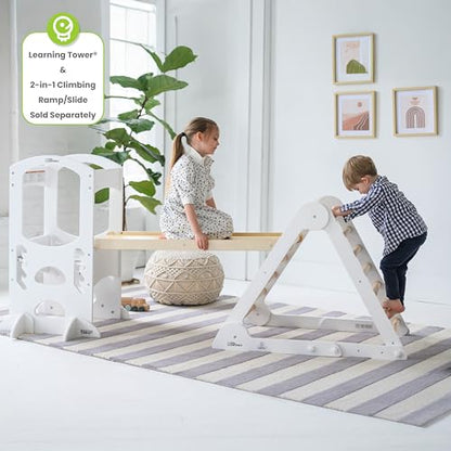 Little Partners Learn 'N Climb Foldable Wooden Climbing Triangle, Wood Climbing Gym for Toddlers, Triangle Climber for Skill-Building and Active Play, White & Natural - color: White W/ Natural