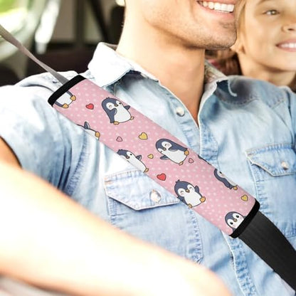 2 Pack Cute Penguin Red Heart Seat Belt Cover Universal Fit Shoulder Protector for Adults and Children, Most Cars, Comfortable Driving - color: Pattern 1149