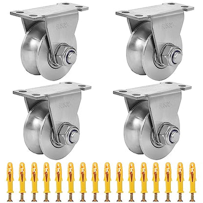 U Type Wheel Pulley Stainless Steel Pulley Block,Wall-Mounted Ceiling Lifting Pulley Block,Sliding Gate Hardware,Removable Double Bearing,Each Bearing Capacity 800 lbs(4 Pack) - size: 4 Pack U Type