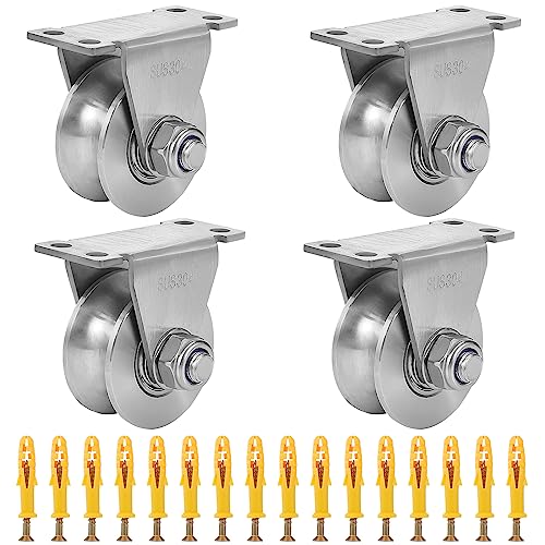 U Type Wheel Pulley Stainless Steel Pulley Block,Wall-Mounted Ceiling Lifting Pulley Block,Sliding Gate Hardware,Removable Double Bearing,Each Bearing Capacity 800 lbs(4 Pack) - size: 4 Pack U Type