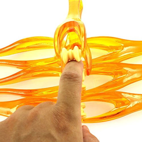YPY 2 Pieces Orange Finger Joints Massager Hand Handheld Blood Circulation Tool Stress Relief Plastic Care Relax Double Rubber Roller Massage (2)