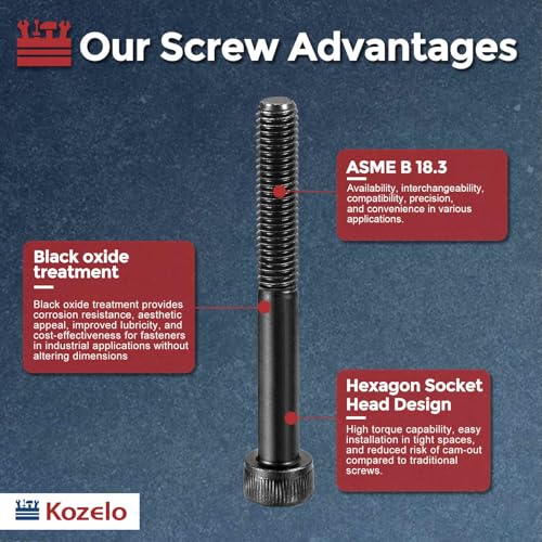 25pcs Socket Head Cap Screws - [M5-0.8 x 60mm] Alloy Steel Black Oxide Grade 12.9 Internal Hex Screw for 3D Printer Furniture Industrial Use, Black - size: M5-0.8x60mm