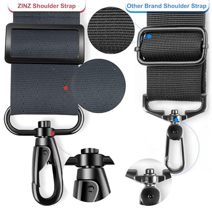 ZINZ 75" Shoulder Strap with Fixed Pad and Dual Balanced Buckles，Dark Gray - color: Dark Gray