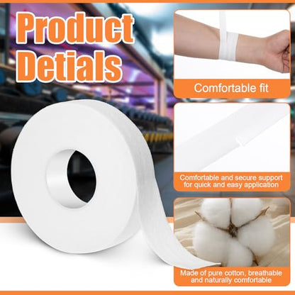 0.6'' x 32.8 feet Athletic Tape for Fingers Toes Hands 2 Rolls Finger Tape Sweat-Proof Sports Cotton Tapes for Rock Climbing Volleyball Tapes Football (White) - color: White