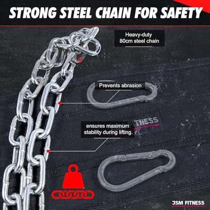 Dip Belt for Weight Lifting with a Quick Closure Steel Buckle, Weighted Belt for Pullups & Dips for Men, with Durable Chain and Carabiners, Weightlifting, Squat, Bodybuilding