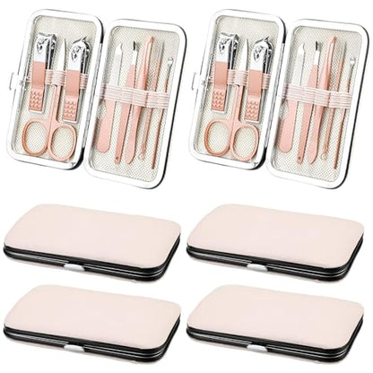 12 Pcs Manicure Set, Stainless Steel Nail Clippers Set, Mini Manicure Kit, Travel Grooming Nail Kit with Leather Bag for Men and Women