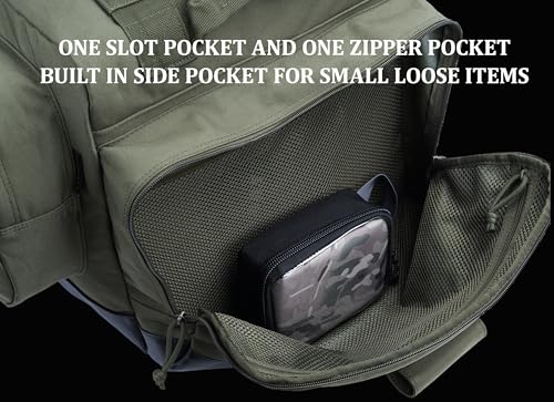 Large Duffle Bag Duffel Pack with Backpack Shoulder Straps and Shoes Compartment 105L for Sports Travel Hunting Camping. - color: Olive Green