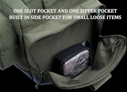 Large Duffle Bag Duffel Pack with Backpack Shoulder Straps and Shoes Compartment 105L for Sports Travel Hunting Camping. - color: Olive Green
