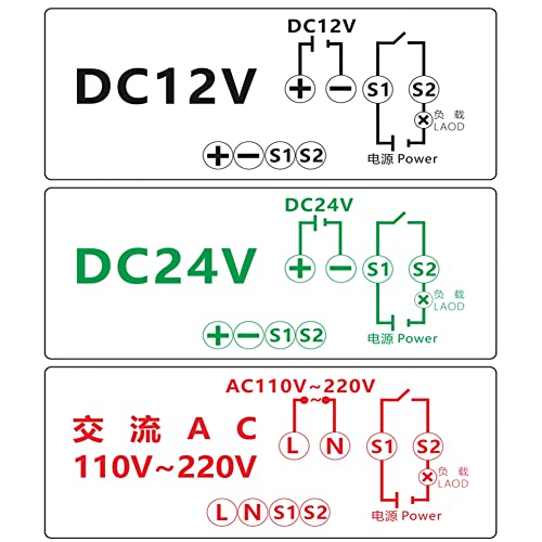 2Pcs Timer Delay Relay Programmable Cycle Timer Switch ON-Off Control LED Digital Display Time Relay Module (DC12V/20A) Gray