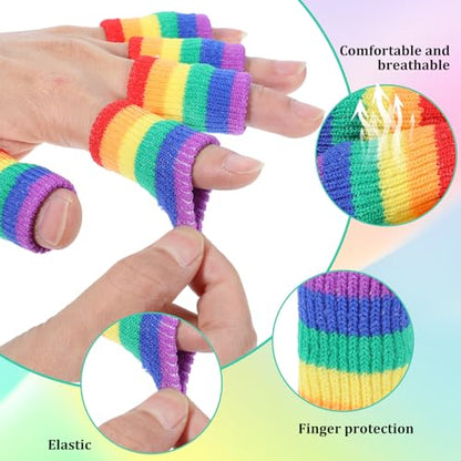 Yuanchu Crochet Finger Guard, 10 PCS Finger Covers Compression Finger Sleeves Elastic Knitting Finger Protector Breathable Protectors Sport Arthritis Swelling Cushion for Writing