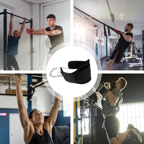 Dip Belt - Weighted Lifting Belt with Steel Chain, Heavy-Duty Strength Training, Durable Gym Accessory | Pull-Up powerliftings Bodybuilding for Home Workout Fitness