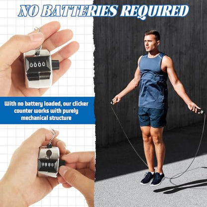 20 Pack Clicker Counter, Metal Hand Tally Counter Clicker, 4 Digit Mechanical Palm Pitch Counter Clicker for Counting Numbers Golf Sports Events Office Stadium