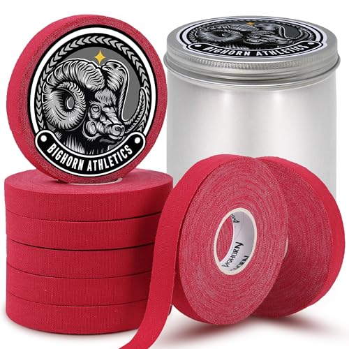 Bighorn Athletics Finger Tape with Tin Case | 8 Rolls for Superior Finger Support, Injury Protection, and Joint Stability | Ideal for Jiu-Jitsu, Climbers, & Athletic Trainers (0.5-inch, Red) - color: Red, size: 0.5-Inch