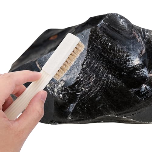 Grevosea Climbing Brush, Firm Rock Bouldering Brush with 4 Rows Thick Boar's Hair Bristles and Long Handle for Indoor or Outdoor Holds and Chalk