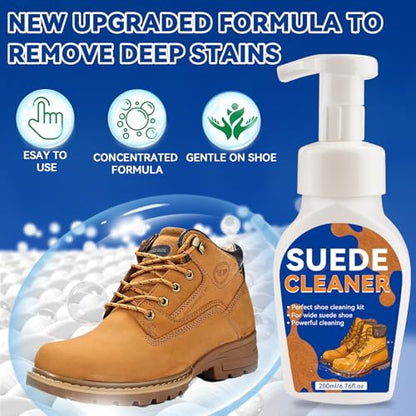 Suede Shoe Cleaner, Premium Sneaker Cleaning Kit with Brush, Shoe Cleaner for White Sneaker, Suede, Leather