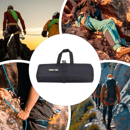 harayaa Climbing Bag Collection Bag Hanging Storage Bag Holder Organizer Pouch Oxford Cloth Antiscratch Waterproof Suitable for Hiking Camping Trave, Black