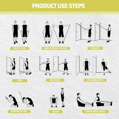 VEICK 10-150LBS Resistance Bands with Handles, Ankle Straps, Door Anchor | Accredited Lab Certified, 100% Natural Latex, Versatile for Yoga, Pilates, Strength, Home Gym - color: Army Green, style: 10-150LBS