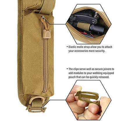 WYNEX Tactical Molle Accessory Pouch, Backpack Shoulder Strap Bag Shoulder Tape Additional Bag Multifunctional Hunting Tools Pouch - color: Khaki (upgraded) - 2 Packs