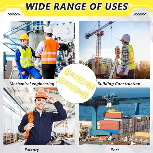 Fabbay 4 Pcs 5.9 Feet Heavy Duty Polyester Endless Loop Round Lift Slings Lifting Straps for Hoist Towing Moving Furniture Rigging Equipment, 8400 LB Vertical 6700 LB Choker 16800 LBs Basket(Yellow) - color: Yellow, size: 5.9 Feet