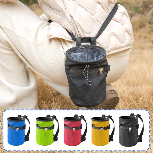 Rock Climbing Chalk Bag Waterproofs Chalk Bag Bouldering Bucket for Rock Climbing Weight Lifting Magnesia Powder - color: Willow green
