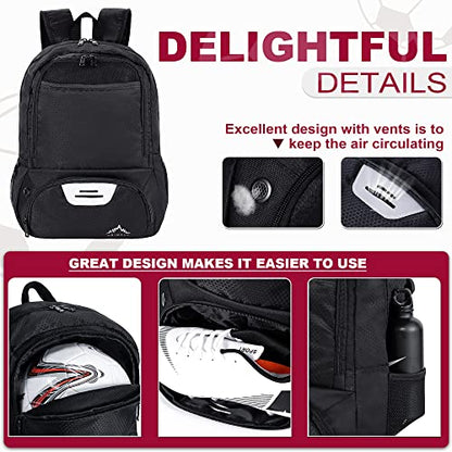 Himal Outdoors Soccer Backpack, Separate Cleat Compartment | Football,Volleyball,Handball,nylon fabrics,lightweight - color: Black