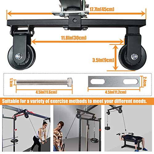 Power Rack Pulley Attachment, LAT Pulldown Machine - Cable & Weight Dual Pulley System for Home Gym Strength Training, Power Racks - color: Style 1