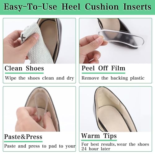 34 Pcs Silicone Shoe Strap Cushion Inserts for Sandals, Heels & Slingbacks | Heel Grip Pads, Pointed Toe Support, Anti-Slip Strap Liner, Women's Thin Insole