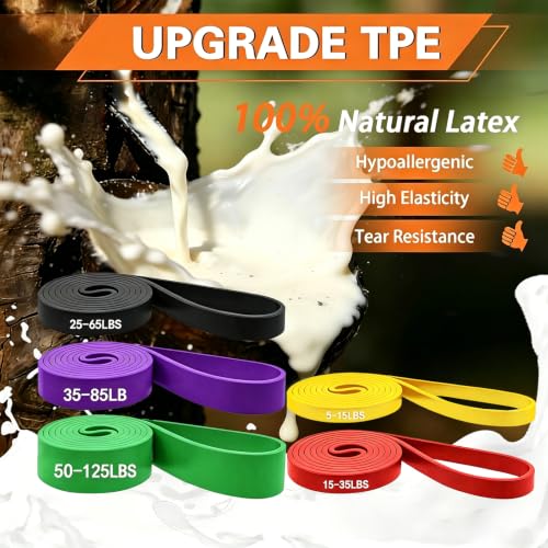 Resistance Bands, 5-Level Pull Up Assistance Bands for Working Out, Elastic Band for Exercise, Muscle Training, Full Body Training - color: 5PCS Yellow, red, black, purple, green