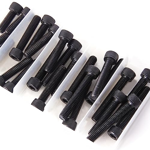 M8 x 30mm 35mm 40mm 45mm 50mm Hex Socket Head Cap Screws Bolts, 12.9 Grade Alloy Steel, Black Oxide Finish, Metric Allen Drive, Fully Threaded, Assortment Kit 25Pcs - size: Socket M8x30-50 mm