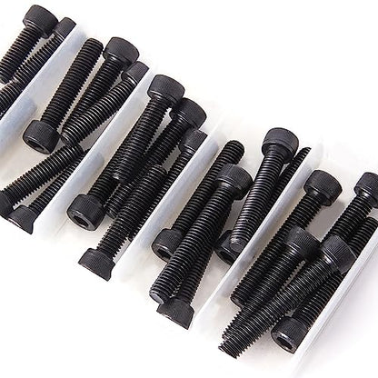 M8 x 30mm 35mm 40mm 45mm 50mm Hex Socket Head Cap Screws Bolts, 12.9 Grade Alloy Steel, Black Oxide Finish, Metric Allen Drive, Fully Threaded, Assortment Kit 25Pcs - size: Socket M8x30-50 mm