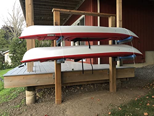 ReRackiT - Outdoor or Indoor Wall Mounted Kayak Rack, SUP Rack, Canoe Rack - Stackable - size: 3 Rack - (For Kayaks/SUPs)
