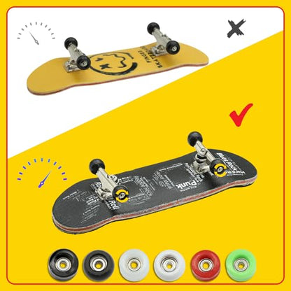 7 Pieces POM Round Black Fingerboard-Wheels Size 7.3mm*4.5mm Tool Set with 1 Screwdrivers 2 Alloy axles - color: Round Black