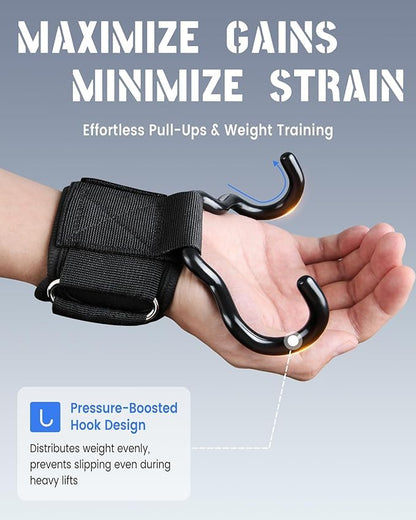 Gym Grips – A Pair of Weight Lifting Straps for Deadlifts, Barbell Rows, Pull-Ups & Strength Training | Powerlifting & Bodybuilding Workout Equipmen