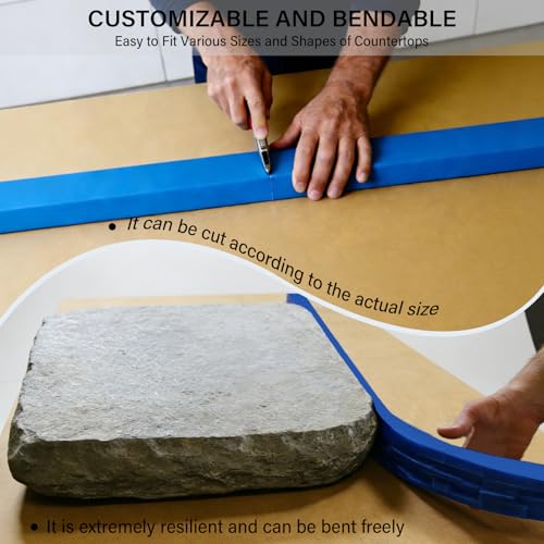 93.11" L x 3.54" W x 0.59" T Concrete Edge Mold, Stone Rock Edge Form Liner, Concrete Countertop Edge Form with Chiseled Stone Finish for Countertops, Steps, Benches & Fireplace Edging - size: 93.11" Long x 3.54" Wide x 0.59"