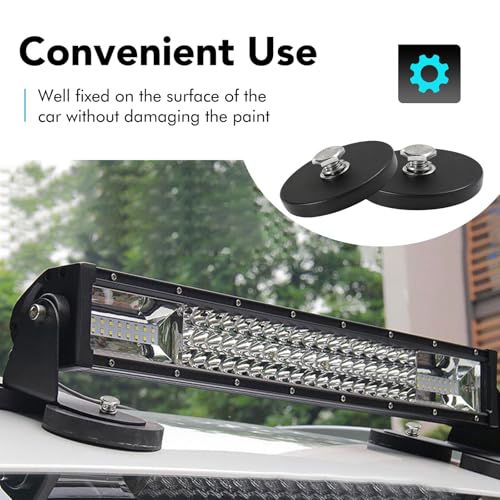 DIYMAG Rubber Coated Mounting Magnets 1/4in 30lbs 12pcs | Anti-Scratch Rubber Shell, Magnet Base, Magnetic Holding Force, for Camera, PTZ, Light Bar, mirror, License Plate Mounting - size: 1/4in Female-30LB-1.69in