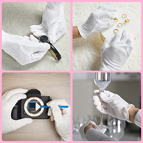 COOLJOB 6 Pairs Cotton Moisturizing Gloves for Dry Hands & Eczema, White XL - color: White, size: XL